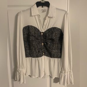 NWOT Tweed Bustier Blouse by VENUS Sz8